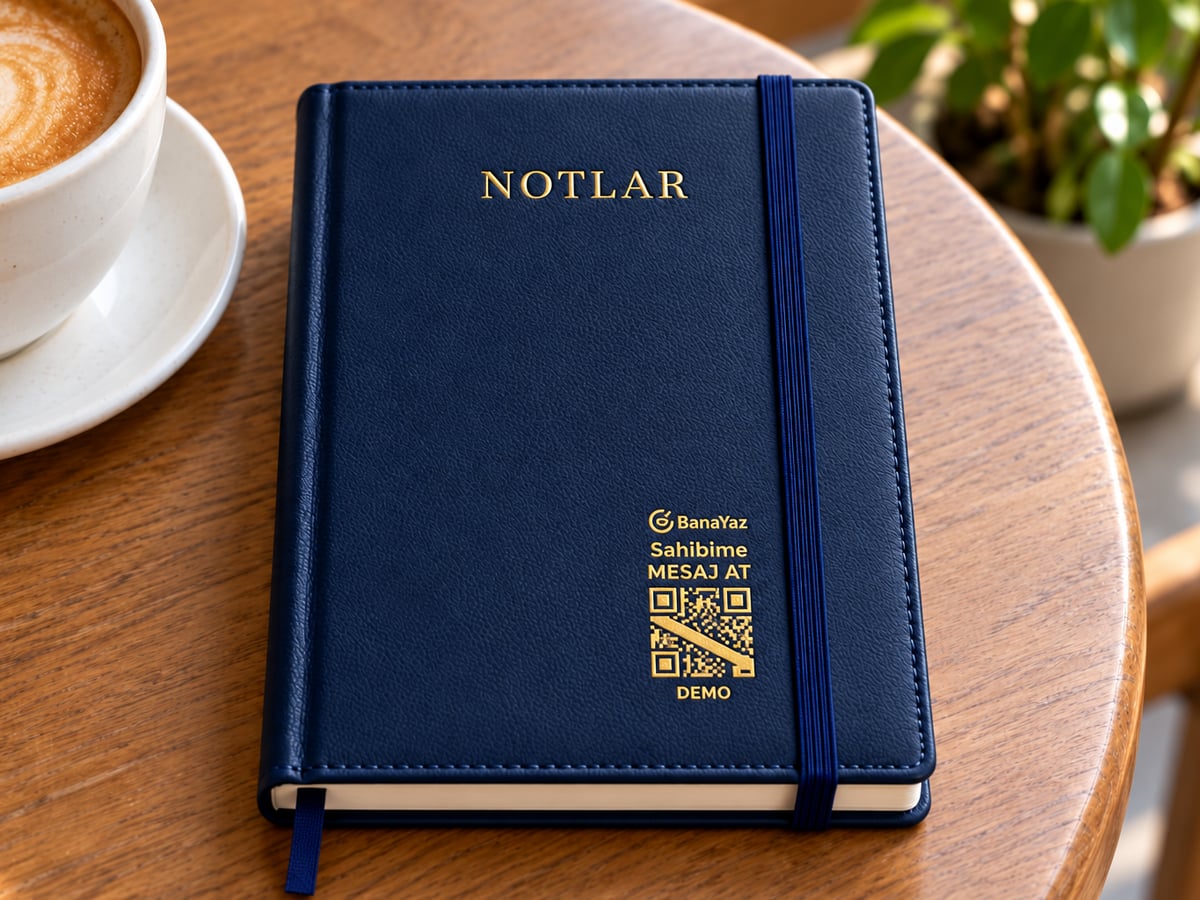 Ajanda, defter üzerinde BanaYaz etiketi