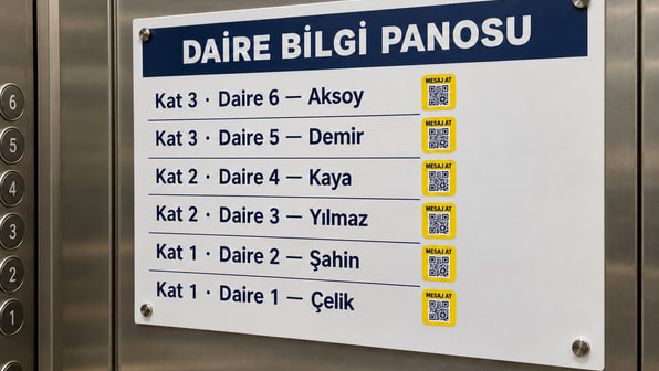 Daireye mesaj ileten pano