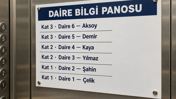 Asansör daire panosu